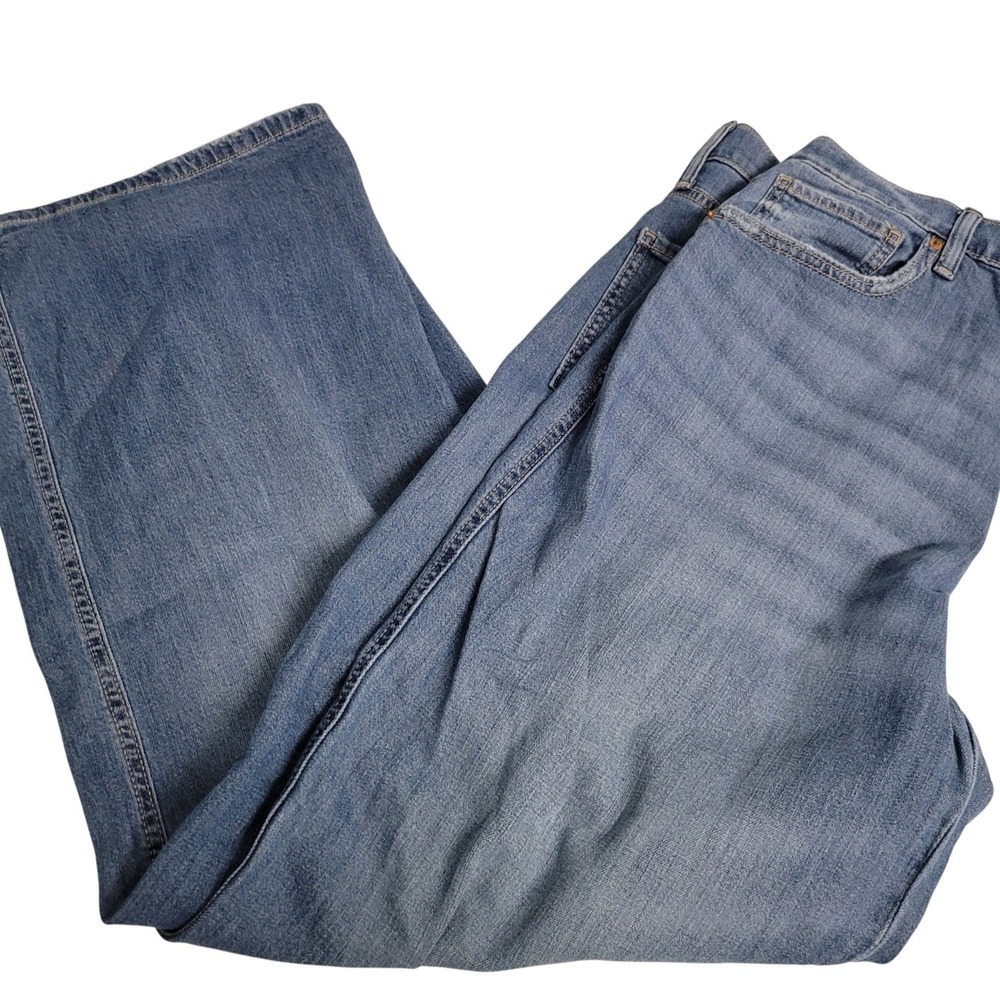 SO High Rise Baggy Wide Leg Blue Jeans Size 15 32W‎ NWT
